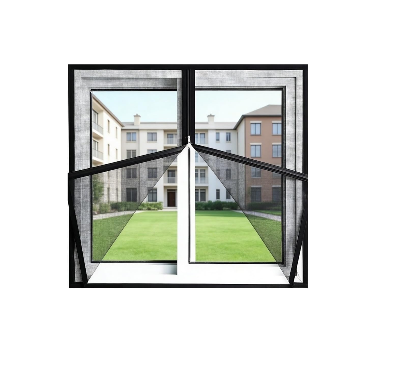 Supkancl Black-Width 120Cm 1Pc To Install To Disassemble Defense Against Flying Insects Fiber Mesh Black Zipper Home Window Screen(,Height 250Cm)