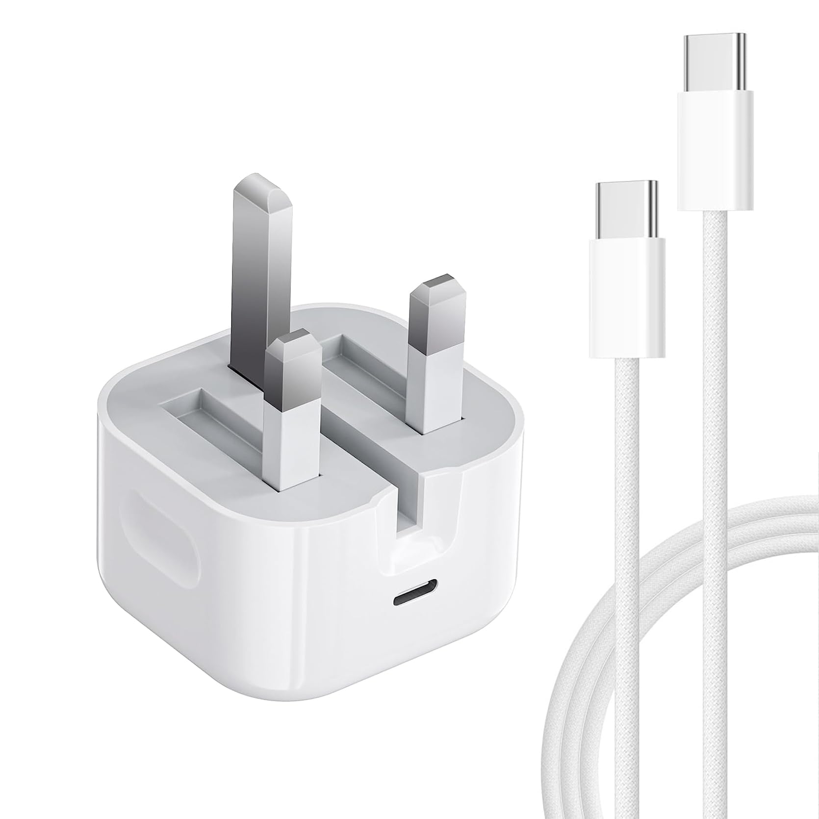 iPhone 15 Fast Charger【MFi Certified】35W USB C Fast Charger Adapter with 60W Type C to USB-C Braid Charging Cable (1m), Compatible with iPhone15/15 Pro/15 Pro Max, iPad, Mac, AirPods, Samsung Series