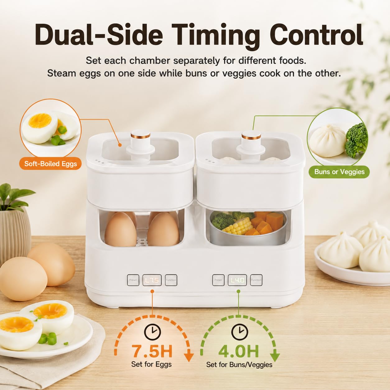 Mini cocina de huevos eléctrica, caldera huevos rápida con apagado