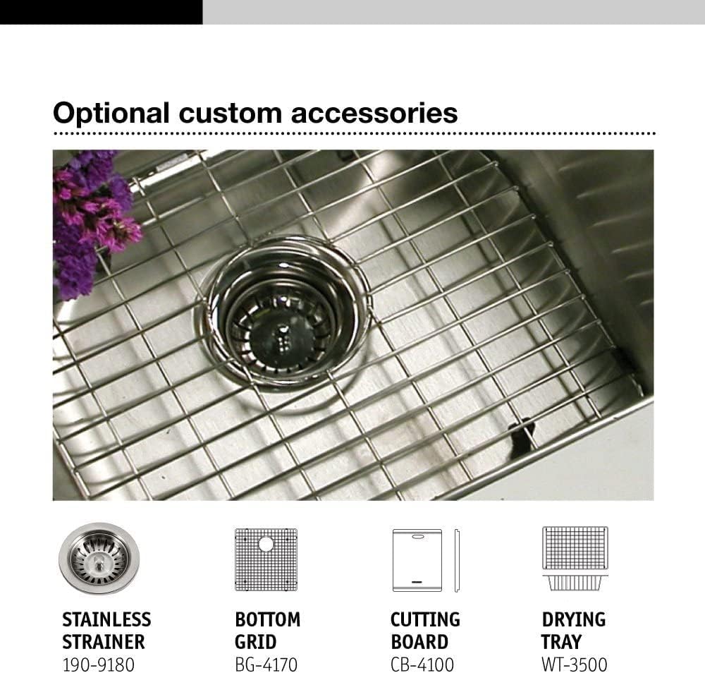 Houzer Contempo Stainless Steel Kitchen Sink: 33 Inch Undermount 50/50 Double Bowl Sink with Strainer & Grid, Durable & Versatile, Essential for Home & Apartment: CTD-3350