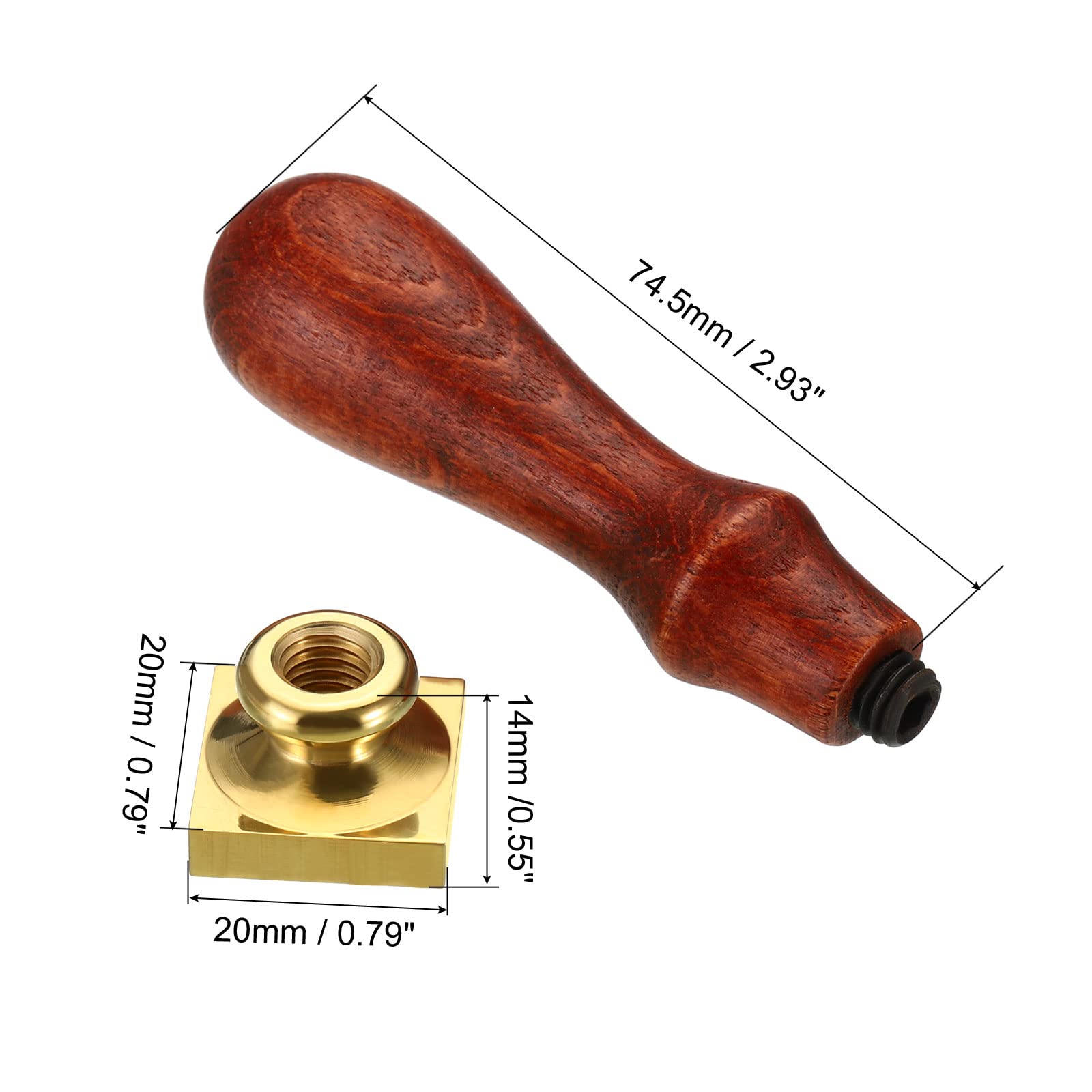 PATIKIL 20mm Square Blank Wax Seal Stamp - Image 2