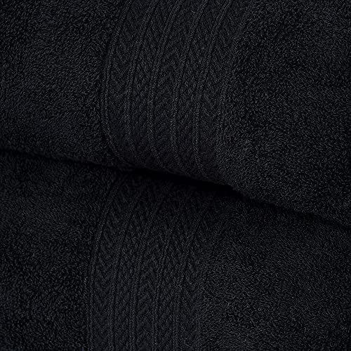 Supreme Premium Cotton Luxury Towels Set by Sweet Needle, Black, 2 Bath Towel, 2 Hand and 4 Wash/Face, 500 GSM - Image 4