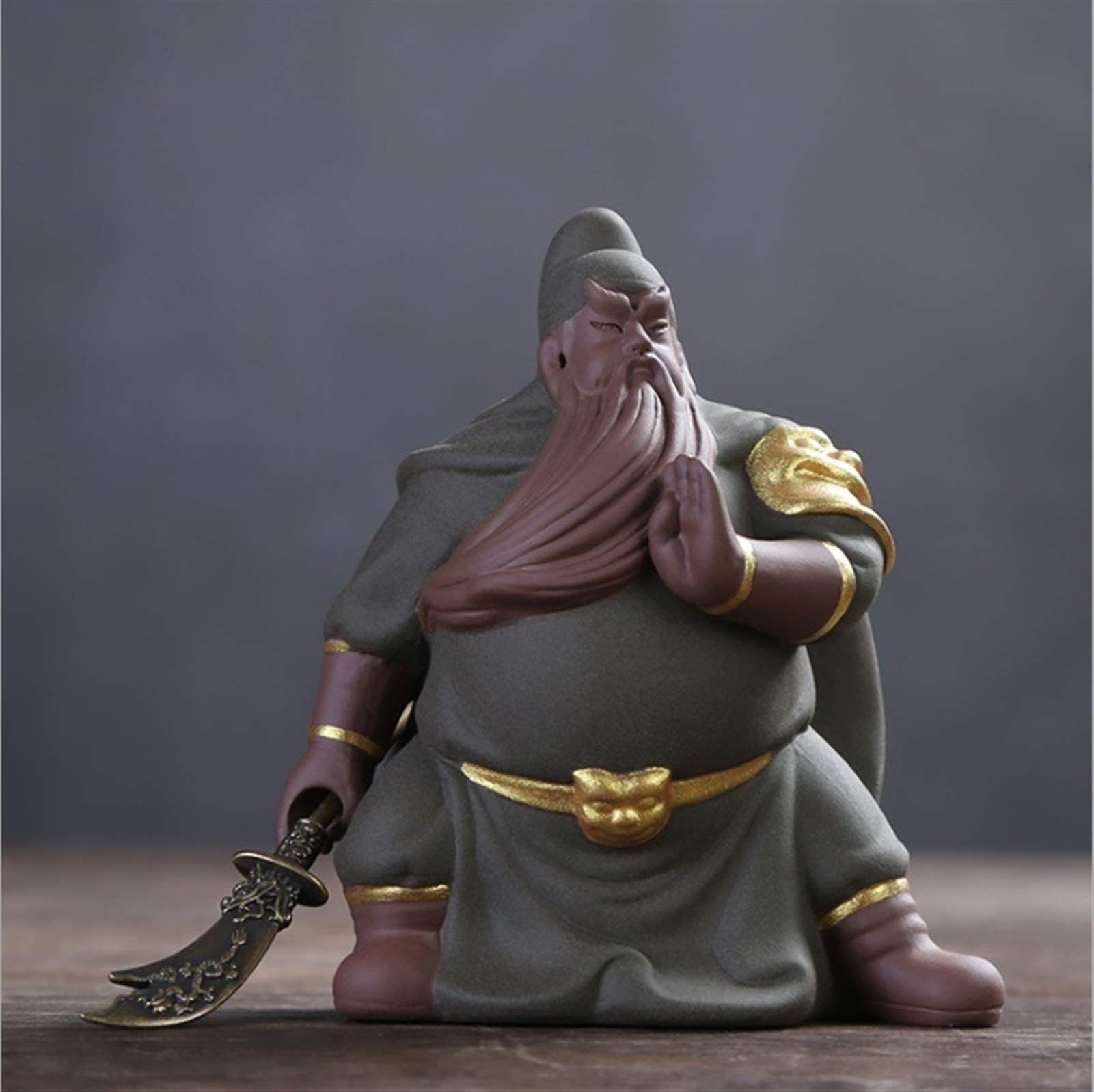 zxb-shop Guan Gong Statue Chinese style character ceramic Guan Gong statue，Modern art sculpture，God of War Guan Yu，Home Decorations，Gift figurines Feng Shui Decor Home Office Decoration (Color : E)