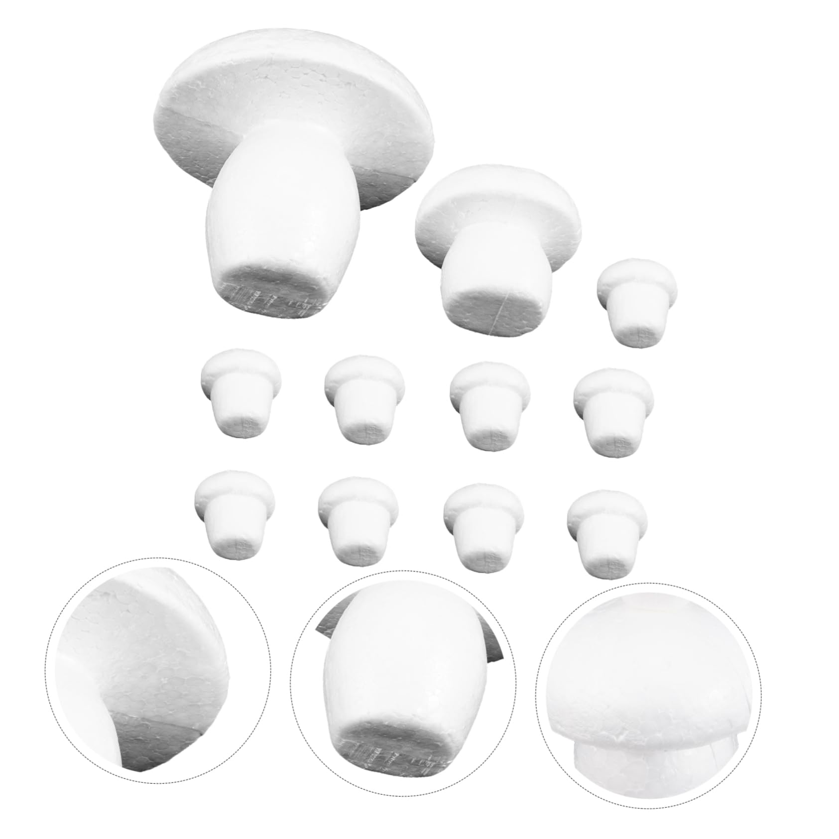 PLAFOPE 12 Stück Schaumstoff Pilze - Unbemalte Pilzmodelle Zum Basteln Für Kinder