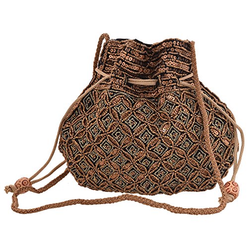Craft Trade Indisch Handgefertigt Potli-Tasche Baumwolle Seide Damen Potli-Geldbörse Frauen Potli Tasche Handbestickte Clutch-Taschen für Hochzeits Party und Geschenke H-8.5 x W-8 Zoll- Schwarz Craft Trade Indisch Handgefertigt Potli-Tasche Baumwolle Seide Damen Potli-Geldbörse Frauen Potli Tasche Handbestickte Clutch-Taschen für Hochzeits Party und Geschenke H-8.5 x W-8 Zoll- Schwarz