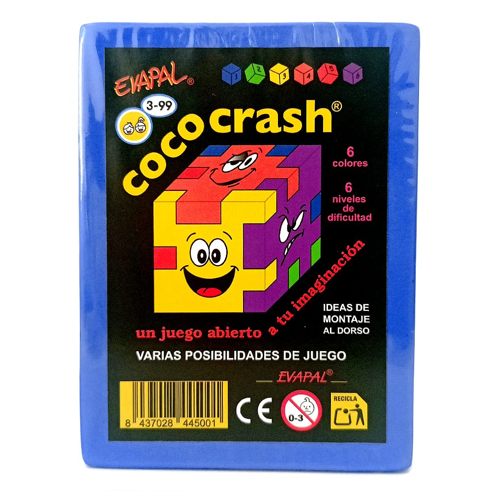 Set de 6 Puzzles 3D Cubo de Goma EVA, 6 Niveles de Dificultad, Juego de Ingenio y Desafío Mental, Coco-Crash, el Original de EVAPAL, Nueva versión 2025