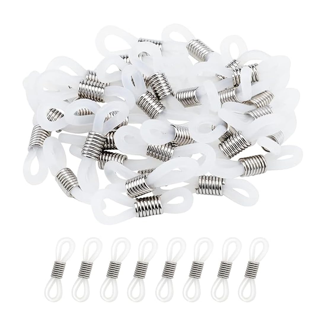 100 Pezzi Terminali Per Catene Occhiali - Connettori Regolabili In Silicone E Metallo - Foto 4