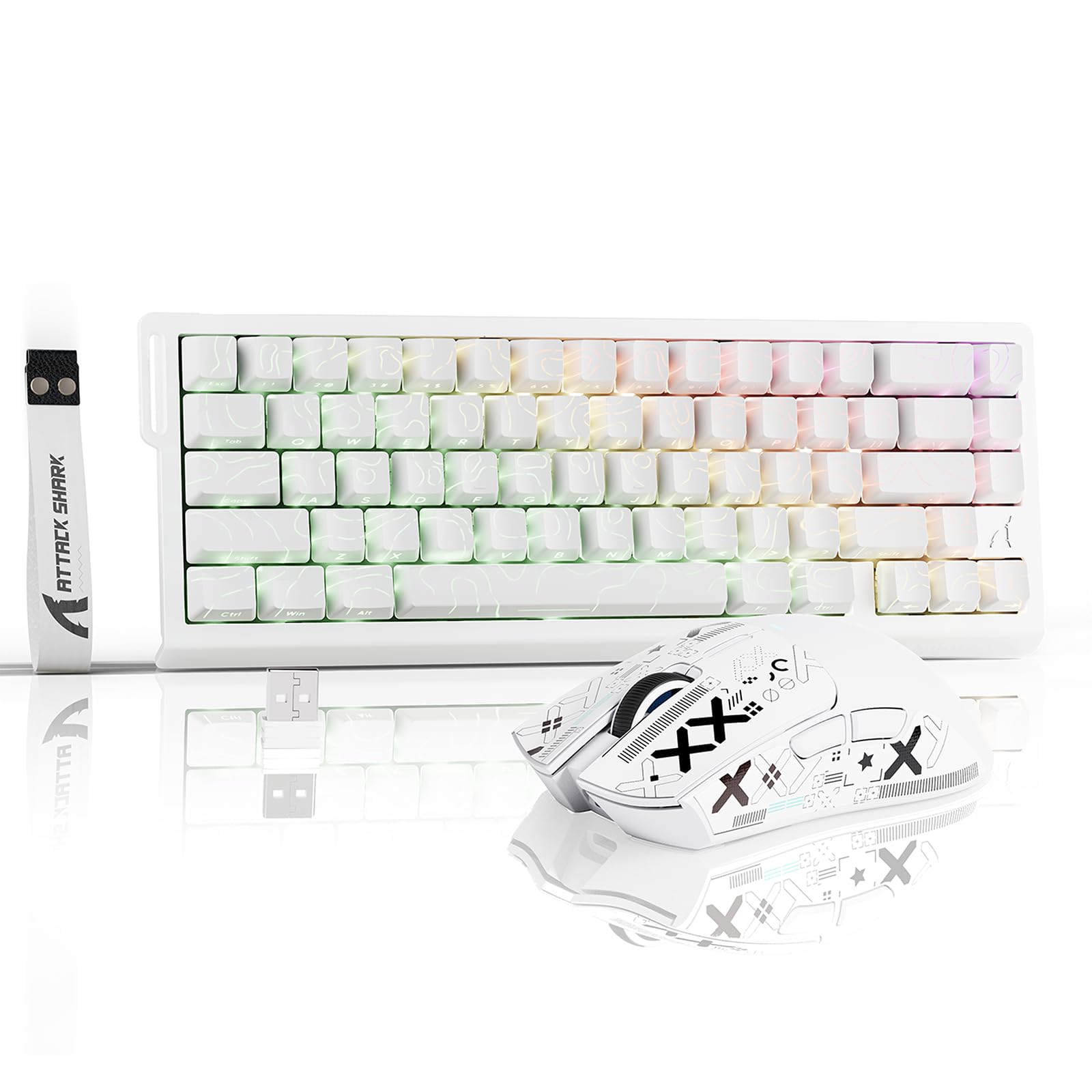 Attack shark x68prohe 等高線デザイン　ホワイト Amazon.com: ATTACK SHARK X68HE PRO Rapid Trigger Wireless Gaming