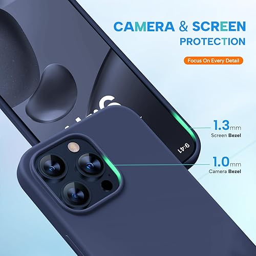 Miniatura 8 de Miracase Funda diseñada para iPhone 15 Pro Max, compatible con MagSafe, con 2 protectores de pantalla, funda de silicona líquida a prueba de golpes