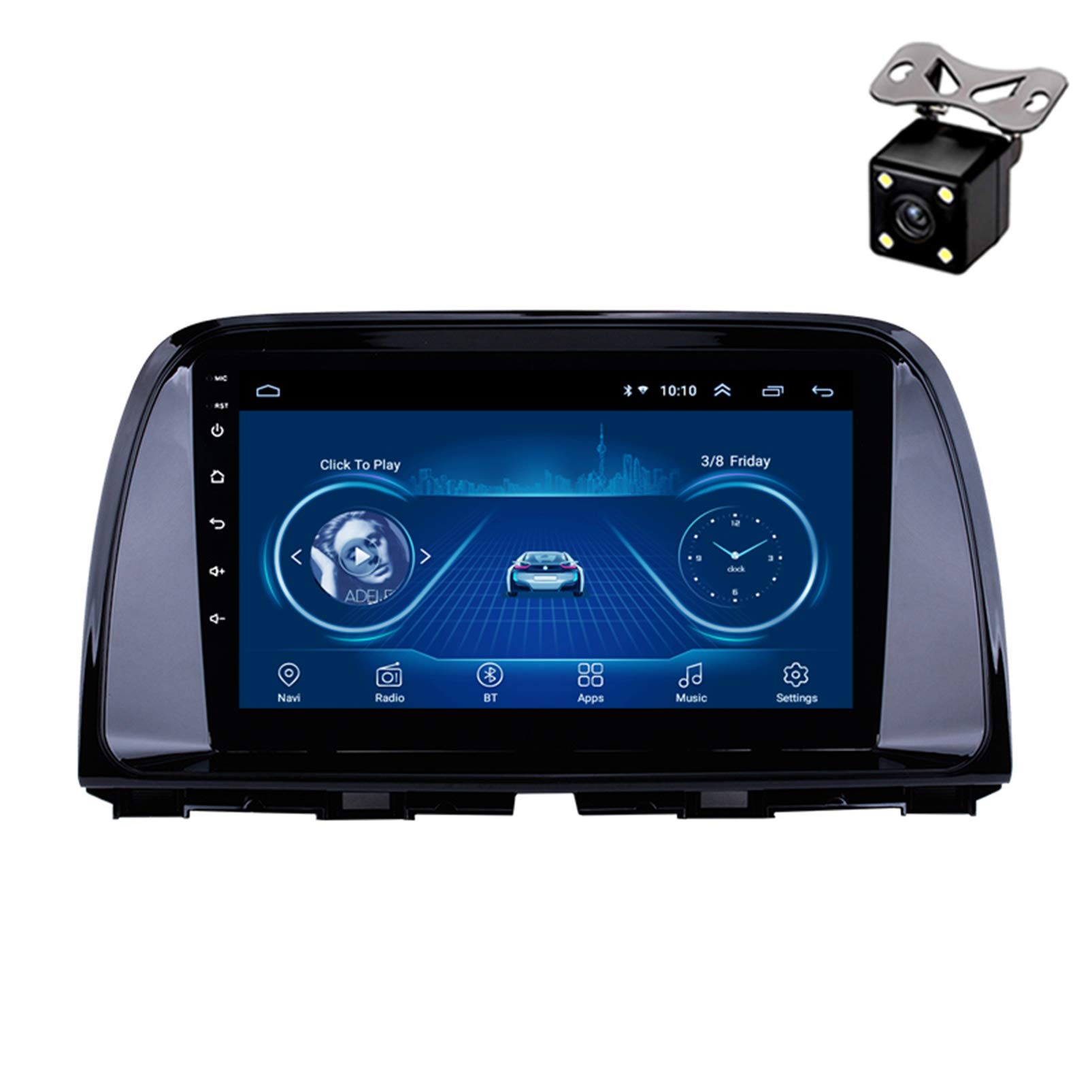 PLOKM Car Radio Stereo with 9 Inch Double Din ar Radio 2.5D Touch Screen in-Dash Head Unit for Mazda CX-5 2013-2016 Support Bluetooth WiFi FM Radio Dual USB AUX Mirror Link