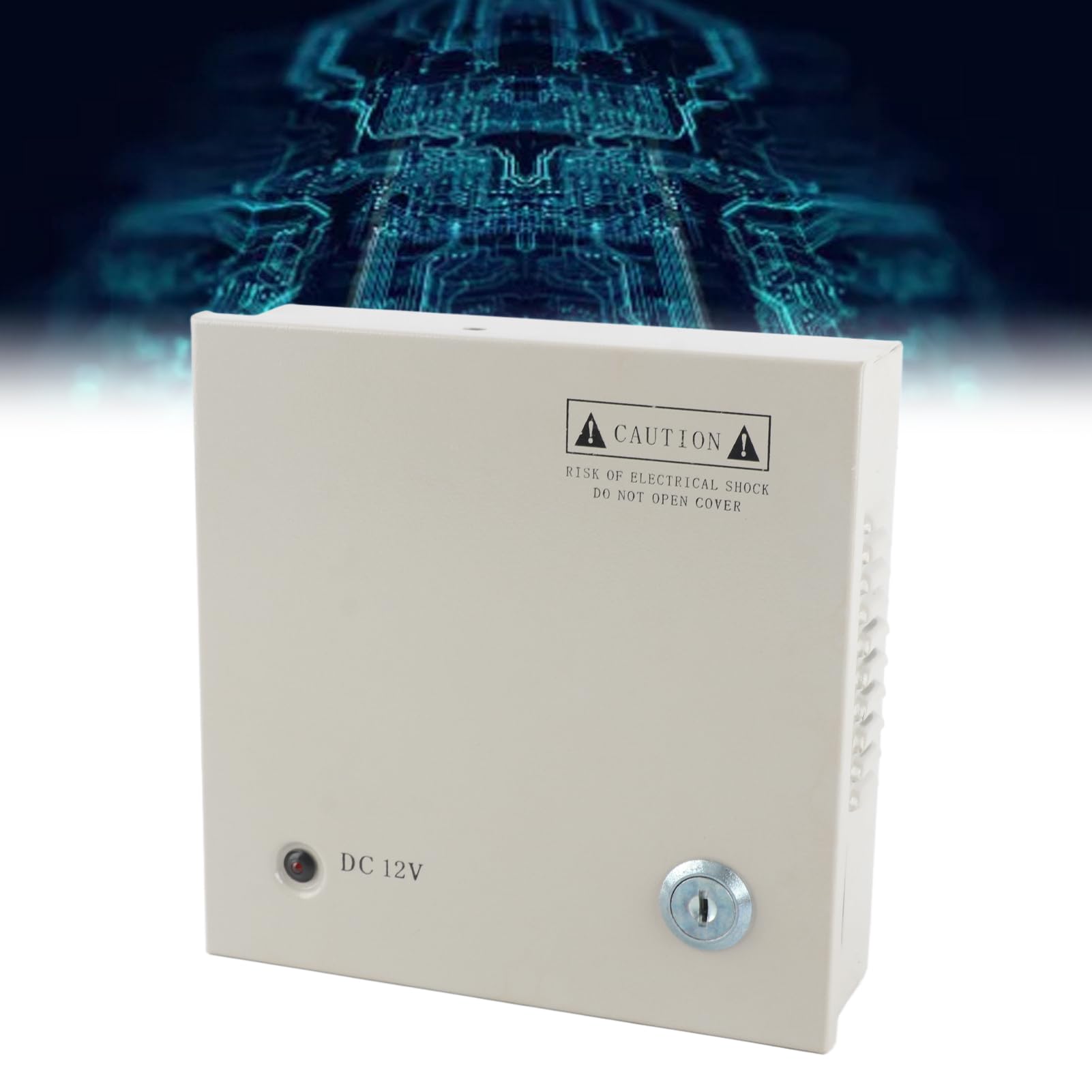 Caja de Alimentación CCTV 12V 4 Canales con Cerradura, Fuente de Poder de Metal para Cámaras de Seguridad, DVR, Protección contra Sobrecarga