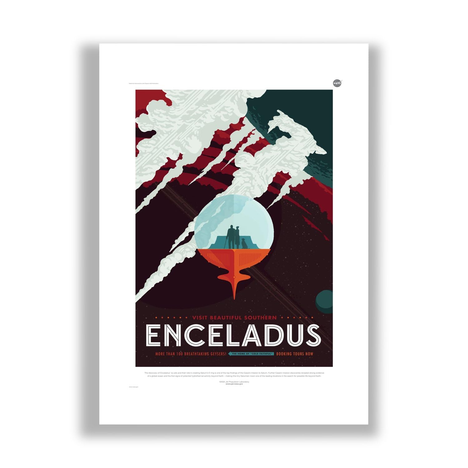Enceladus Poster tourisme spatial NASA Spiffing Prints Extra Large - 7