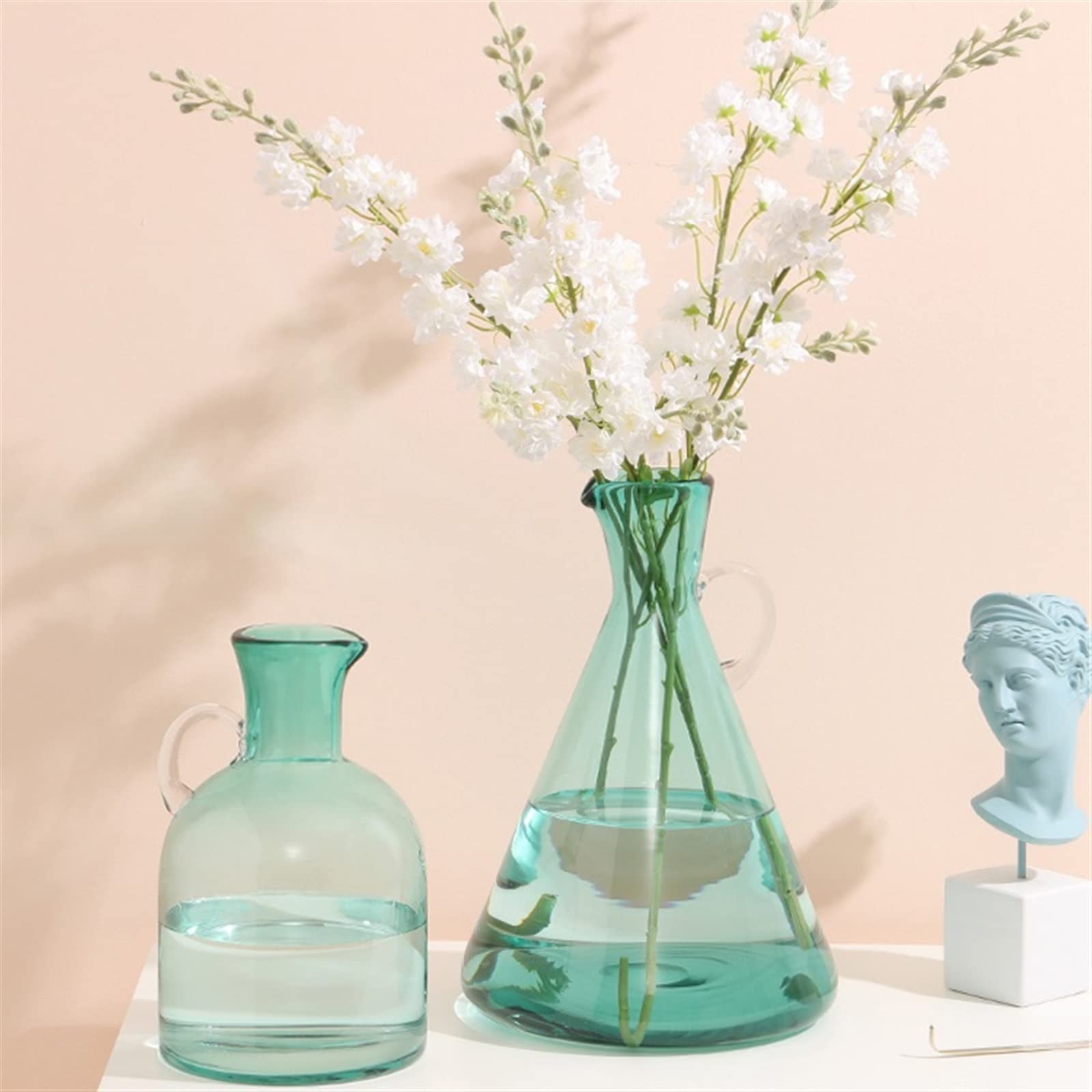 Vases Décoratifs Nouvelle décoration de vase en verre moderne, simple et de haute qualité, arrangement floral de salon, soin de l'eau transparente, décoration de luxe légère Vase de Fleurs ( Size : S