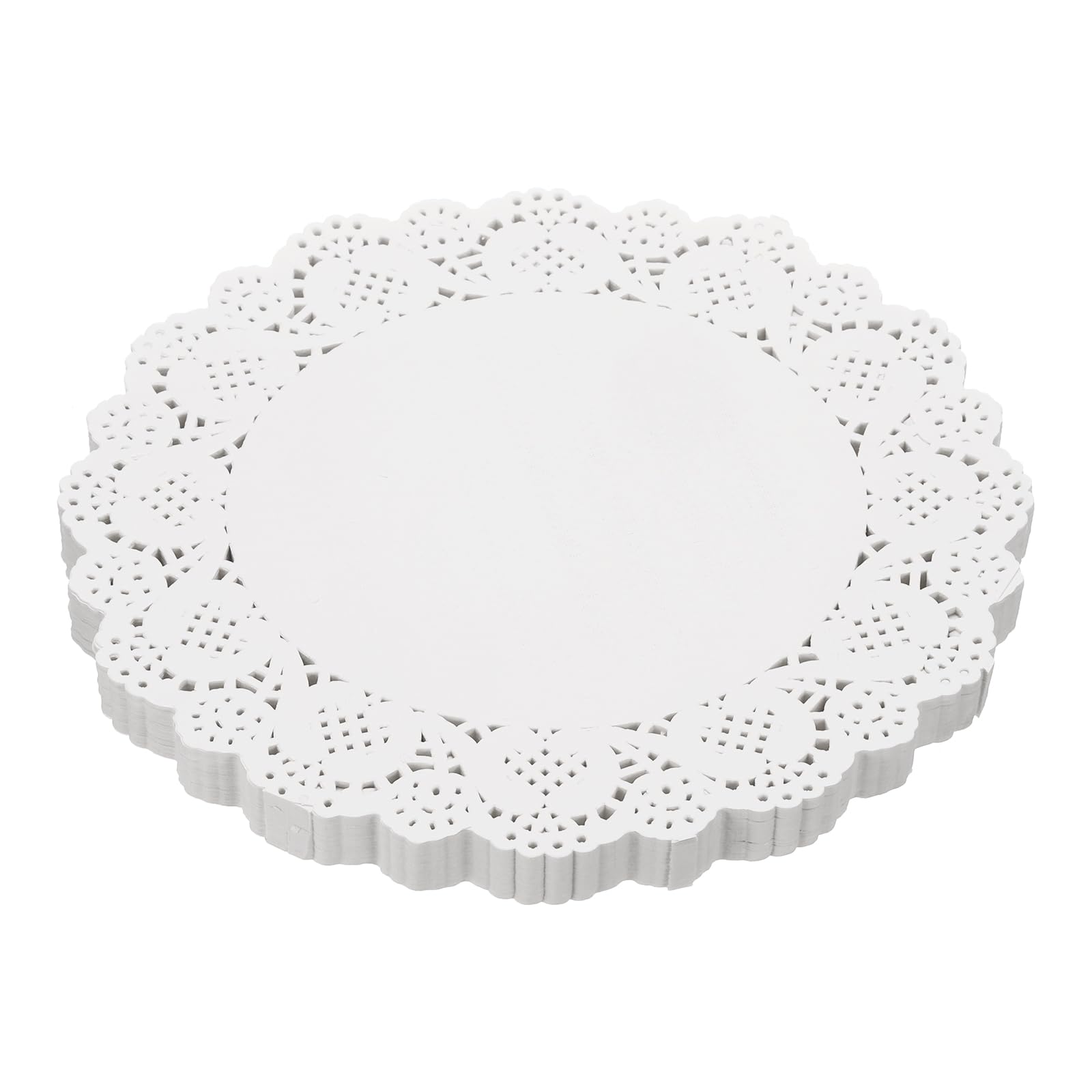 QUARKZMAN 500 Pezzi Centrini Di Carta Bianchi 9.5 Pollici Rotondi Centrini Tavola Per Matrimonio Compleanno Decorazione