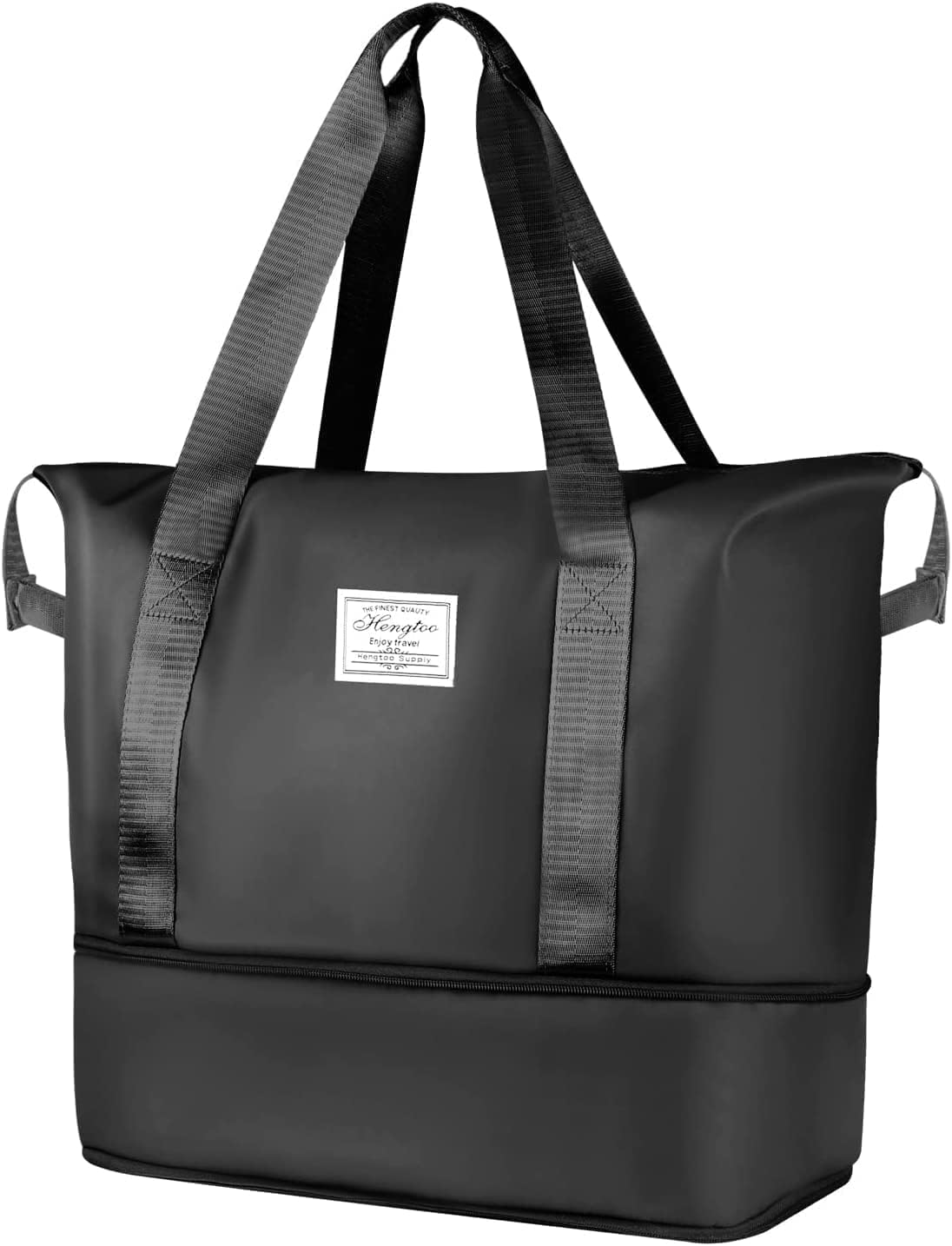 Nylon 41 Cms Imported Foldable Travel Duffle Bag for Women, Expandable Lightweight Waterproof Carry Weekender Overnight Luggage Bag (Black)-image-44