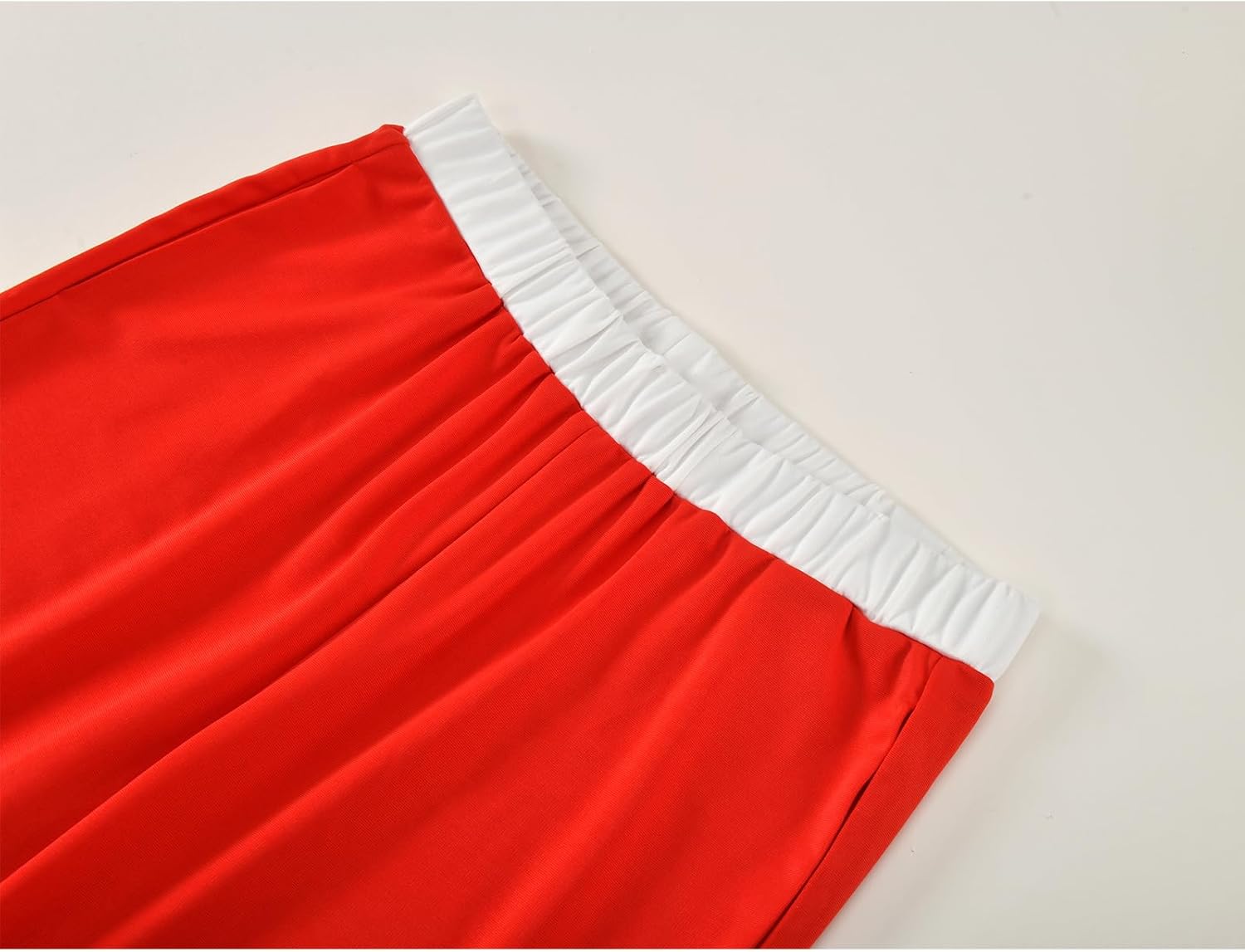 I'm 50 Women Red Top T-shirt Pants Kick Costume With Big Wavy Wig Halloween Lady Movie Show Cosplay Dress Up