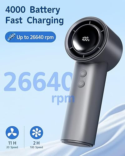 Vista 68 de Mini ventilador de mano EasyAcc USB, ventilador de escritorio pequeño personal portátil, ventilador de mesa con ventilador eléctrico plegable