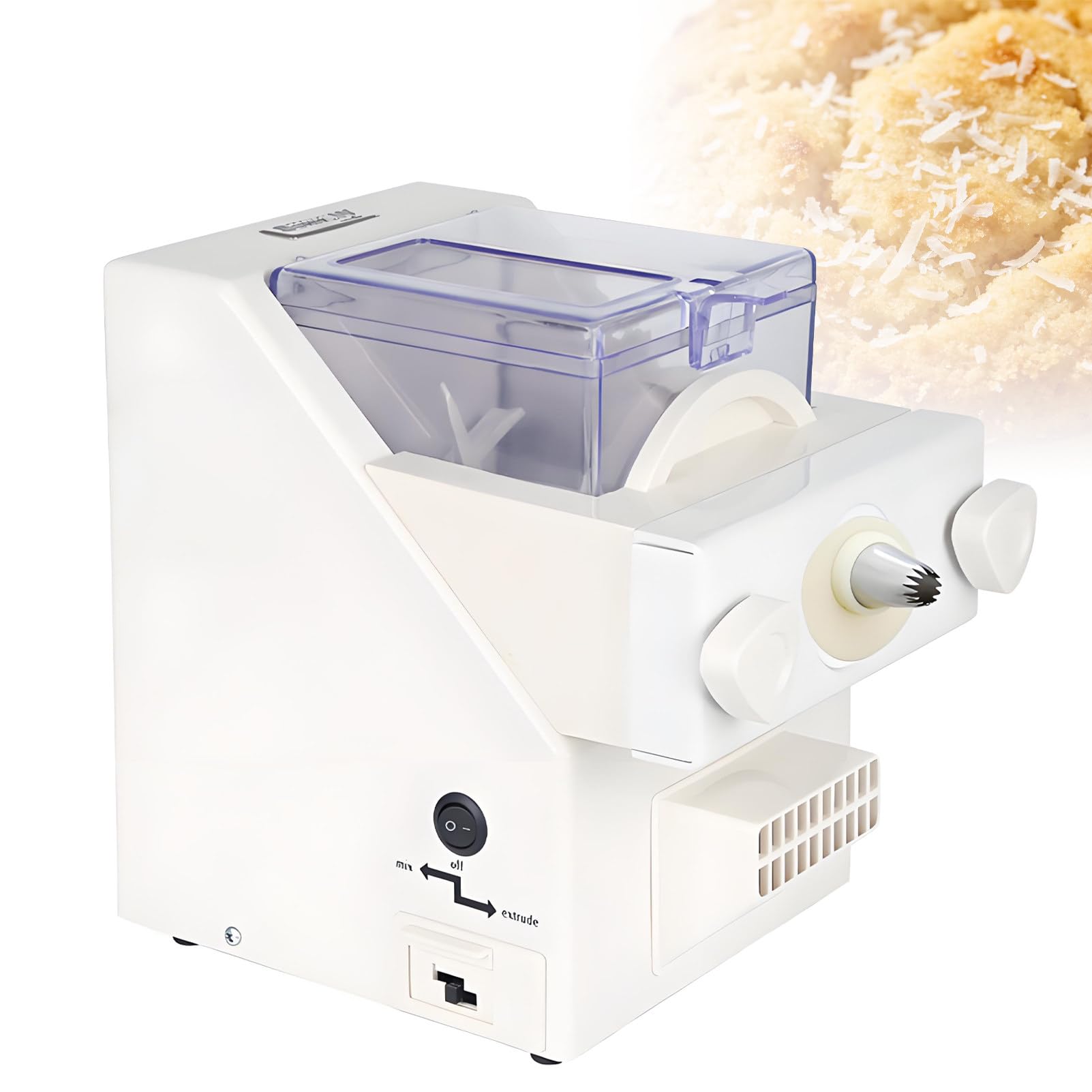 DNEPEI Fast Extrusion Automatic Cookie Press Machine – 8 Replaceable Nozzles & 6 Shapes, 180W Motor, DIY Any Cookie Design, Great for Birthday Parties & Family Fun