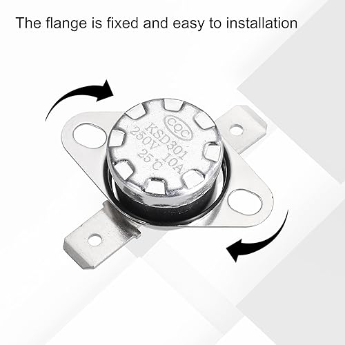 Miniatura 55 de uxcell KSD301 Termostato 221.0 °F/221 ° F 10 A Normalmente Cerrado N.C Ajuste Snap Disc Interruptor de temperatura para microondas, horno, cafeteras