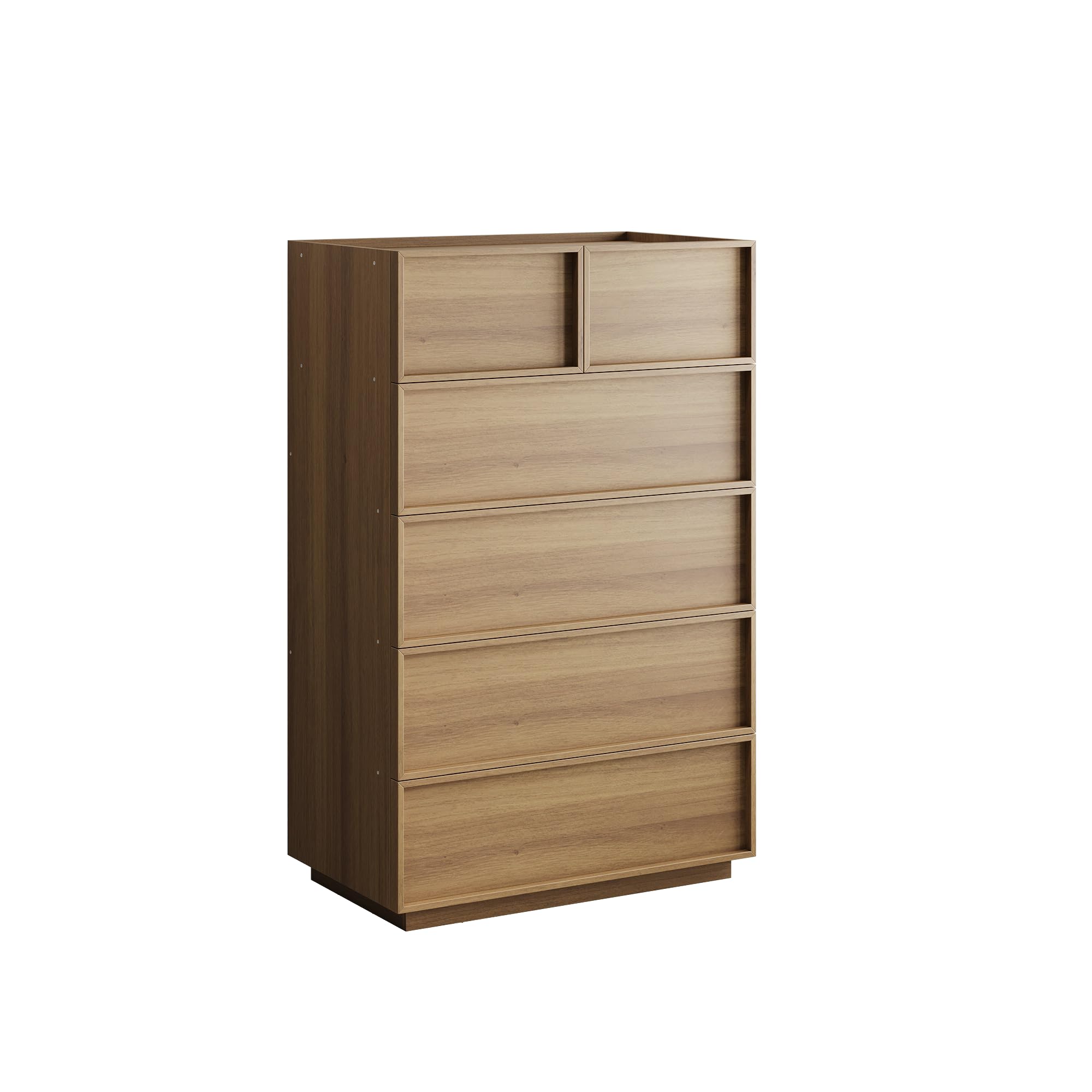Azkoeesy Cassettiera Moderna con 6 Cassetti, Effetto Quercia, 80x48x127,5 cm, Mobile Organizzatore per Soggiorno e Camera da Letto (80 x 48 x 127 cm)