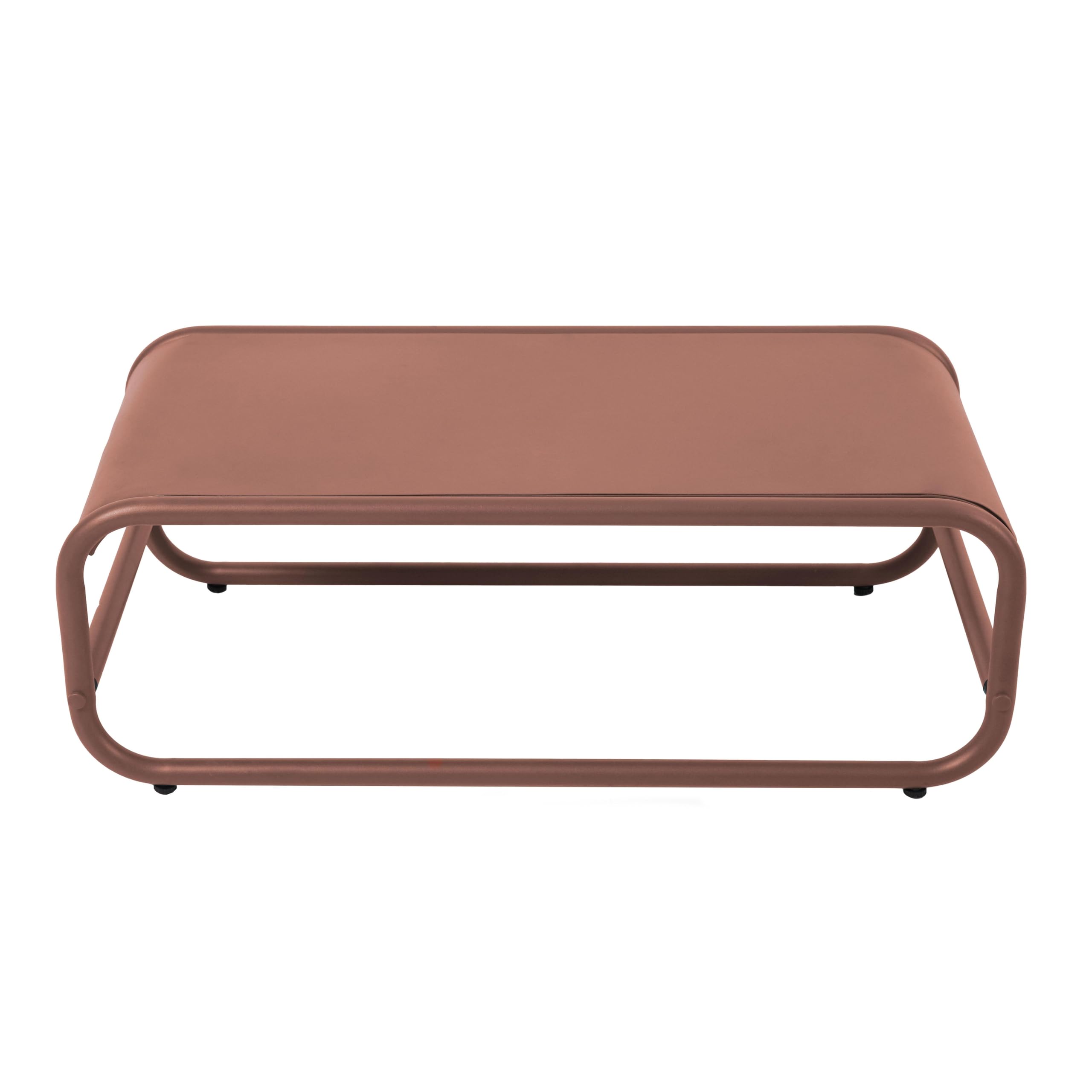 Oviala Table Basse de Jardin en métal 85x40x30 cm Terracotta - Mixi