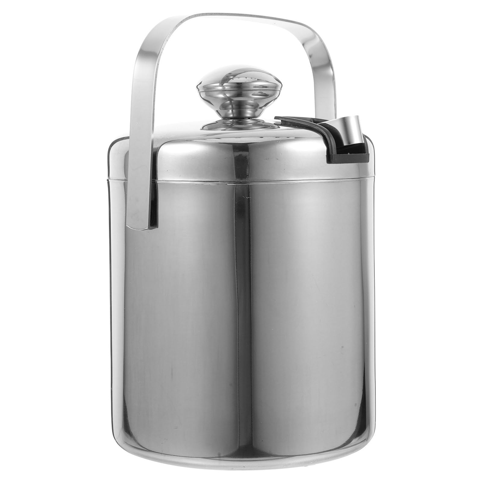DECHOUS Seau à Glaçons Design Lisse et Sécurisé en Acier Inoxydable à Double Paroi avec Couvercle et Pince, Grosse Capacité pour Bar ou Restaurant