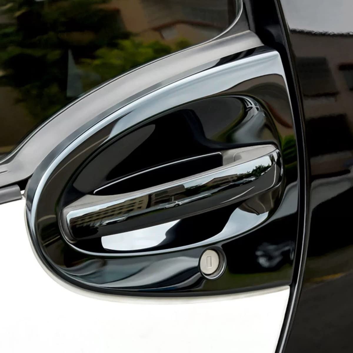 SHIFENG Compatibile con Smart 451 Modello Fortwo 2009 2010 2011 2012 2013 2014 2015 Maniglie per Porte Esterne in Acciaio Inox 304 (Nero Lucido)