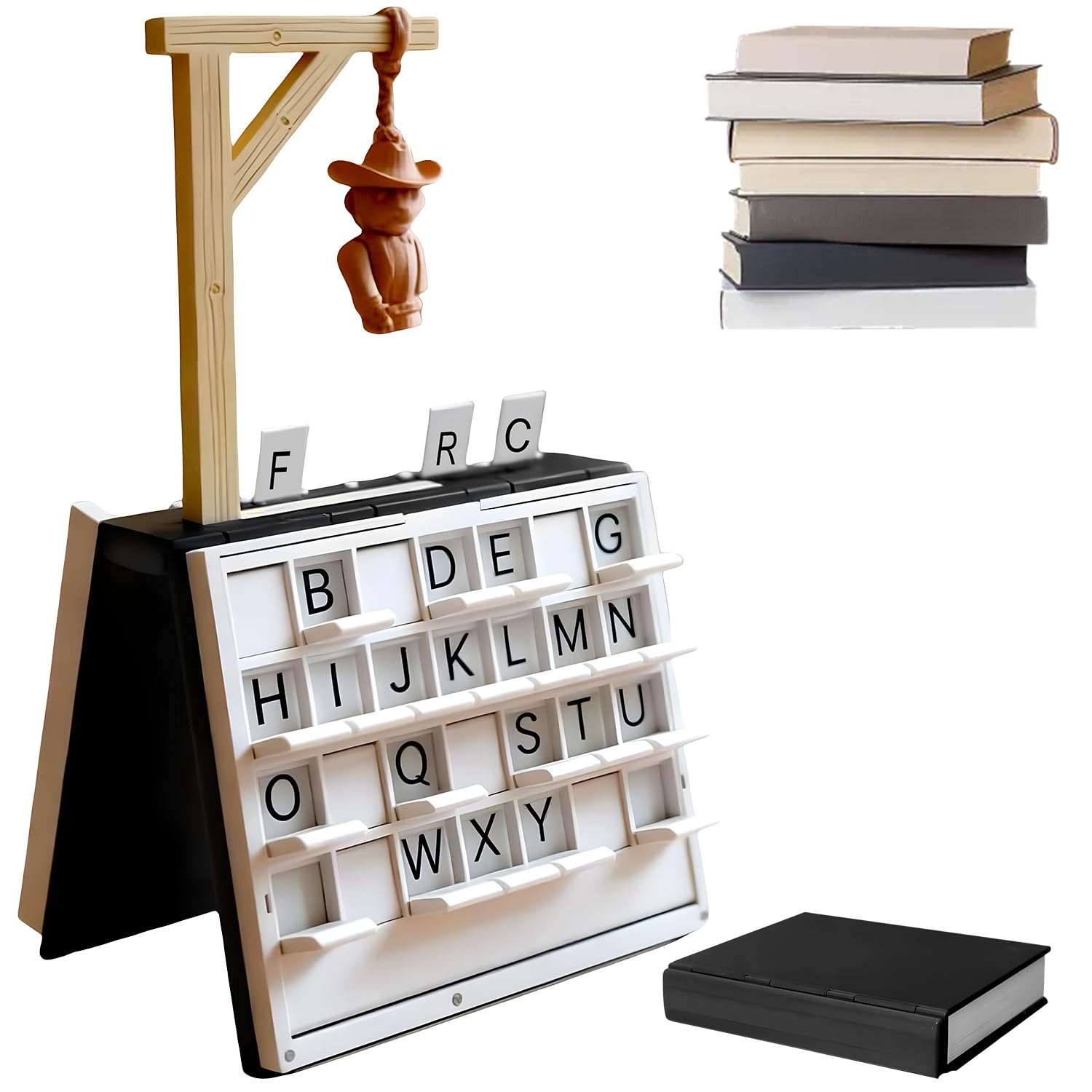 Han-gman Game, Scrabble Board Game, Magnetic Han-gmen Mystery Word Guessing Game, Board Games, Guess the Word Before Hank Hangs, 3D Printed With Book Design for Home, Travel, Holiday, Party