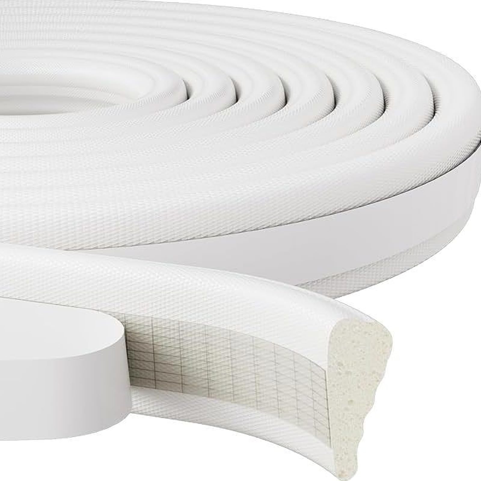 White Window Seal, Self Adhesive Draught Excluder for Windows, Heavy Duty Draught Excluder Tape, Reusable Draft Excluders Tape for Doors and Windows to Stop Drafts Reduce Noise and Save Energy