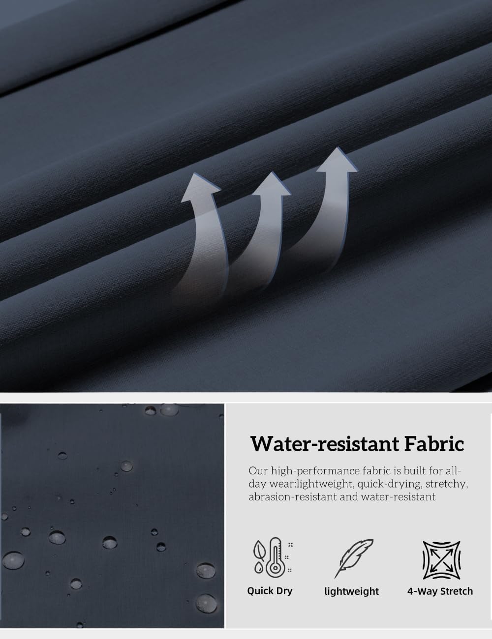 Mens Golf Pants Lightweight Quick Dry Anti-Slip Work Dress Pants 30"/32"/34" Stretch Casual Slacks with 4 Pockets - Image 6