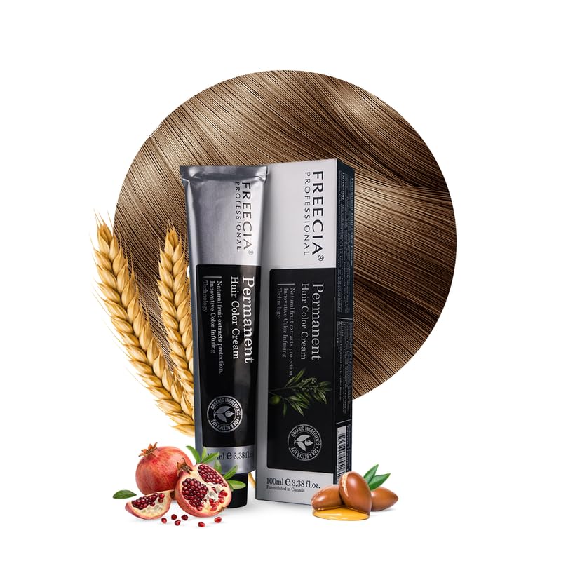 Freecia Permanent Hair Color Cream 5.3 -Gold Brown, Professional Hair Dye, Long Lasting Damage-Free Hair Color with Argan Oil, Revives Dull Color, Smooth & Shiny Salon Finish, For All Hair Types - 100ml-picture-28