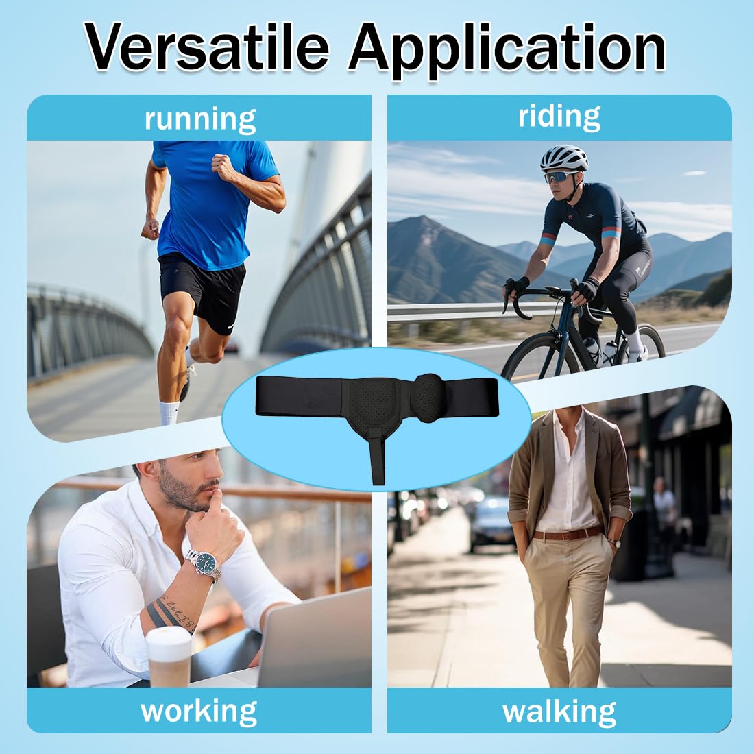 Supporti vita e addome,Confezione singola di cuscinetto per ernia, cintura di supporto post-operatoria regolabile, supporto inguinale per uomo.