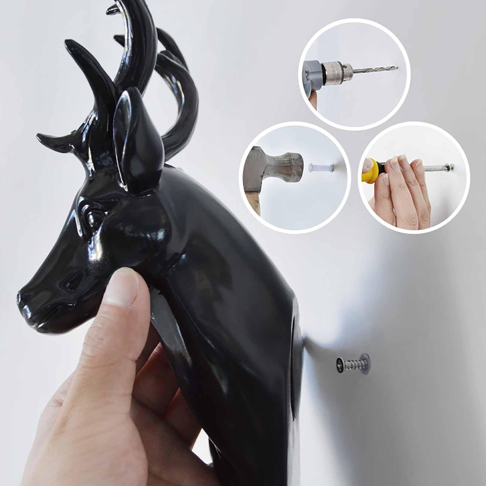 Testa Di Cervo In Ghisa Gancio/appendiabiti A Pare... - Grandado - Foto 7