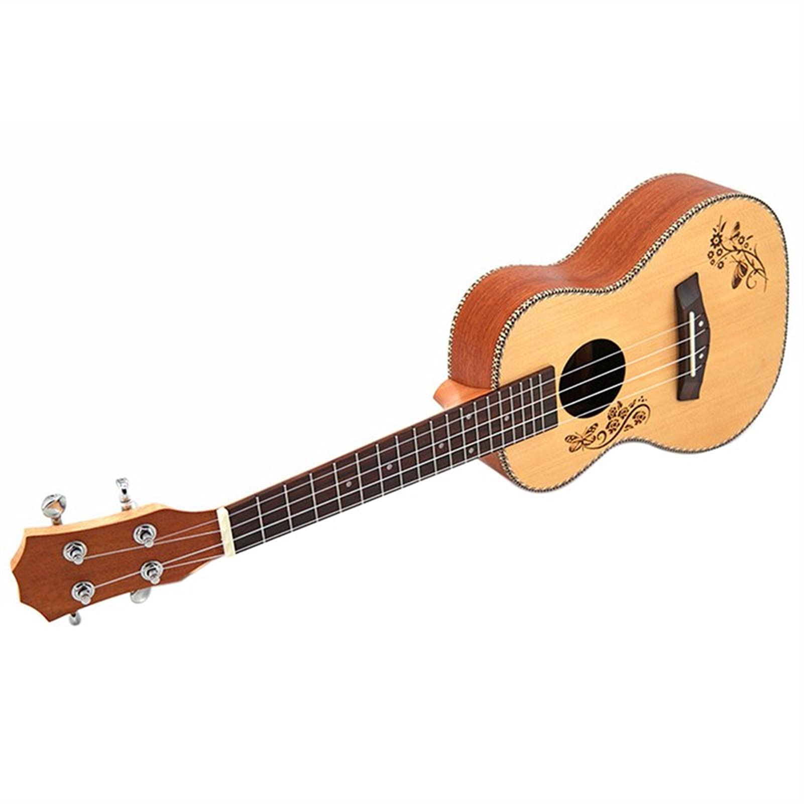 Ukulele Bausatz Konzert-Ukulele 23-Zoll-Ukulele- Kits Fichtenholz Akustik Ukelele 4 Saates Hawaiian Gitarre Music Instrument Mit Tasche Für Anfänger