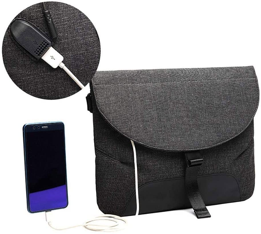 Business Briefcase, Removable Shoulder Strap with USB Charging Port Fashionable Canvas Bag Sports Crossbody Bag (Color : C, Size : 27 * 35cm)4