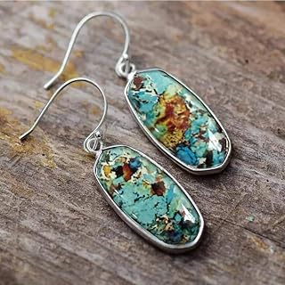 Irregular Shaped Stone Sticker Design Dangle Earrings for Women