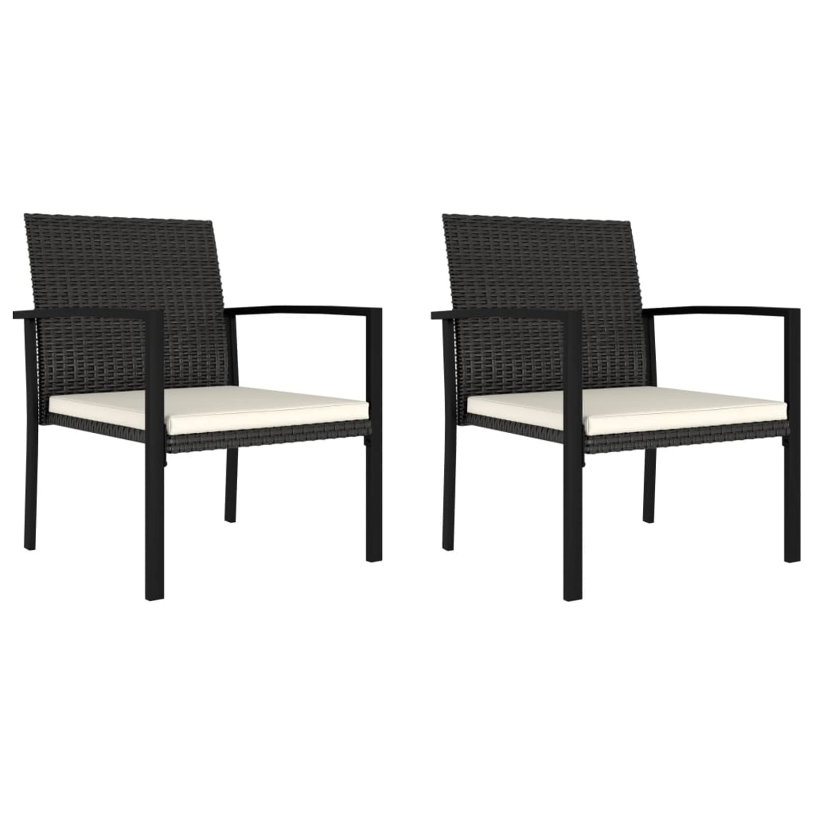 Chaise de jardin haut de gamme en résine tressée noire lot de 2 chaises de salle à manger design