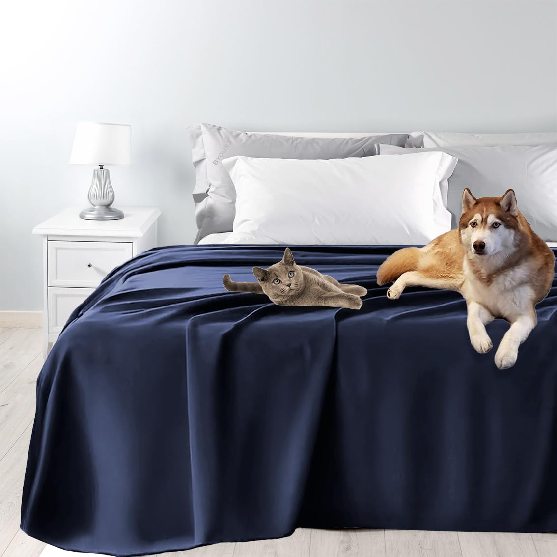 Byour3 - Funda Sofá 3 4 5 Plazas Super Impermeable Animales Salvar Sofa Antimanchas Resistente Anti Pelo Gato Perro Niños Funda Protectora de Sofás Fácil de Limpiar (Azul Royal, 3 plazas)