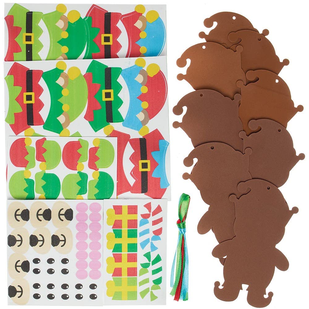 Baker Ross Decorations motif Ours Lutin de Noel - Lot de 8, Loisirs Créatifs Noel (FX288 Baker Ross Decorations motif Ours Lutin de Noel - Lot de 8, Loisirs Créatifs Noel (FX288