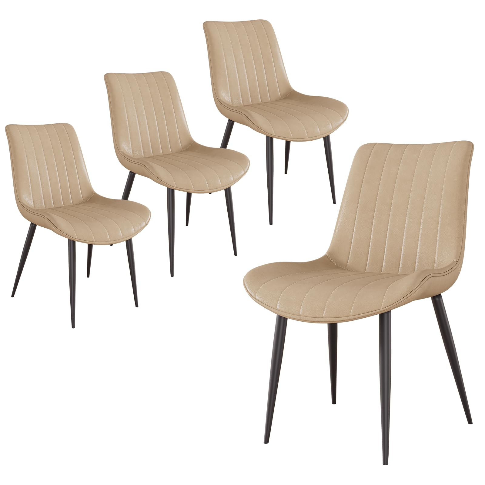 AmoUnico Dining Chairs Set of 4 Scratch-Resistant Leather Modern Dining & Living Room Kitchen Chairs, Comfortable Upholstered with Height Adjustable