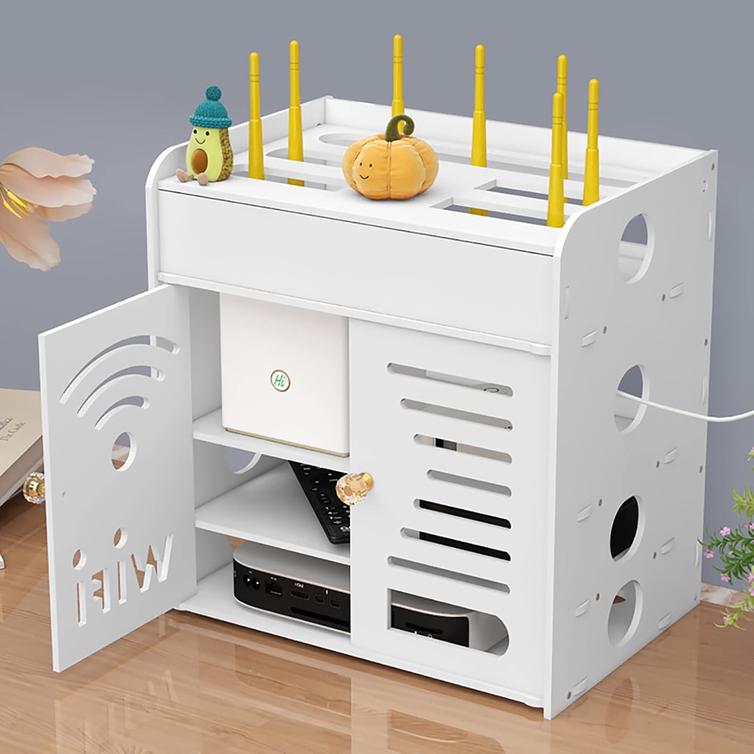 WiFi Router Box,Wall Shelf Storage Box for Multifunction Router Settop