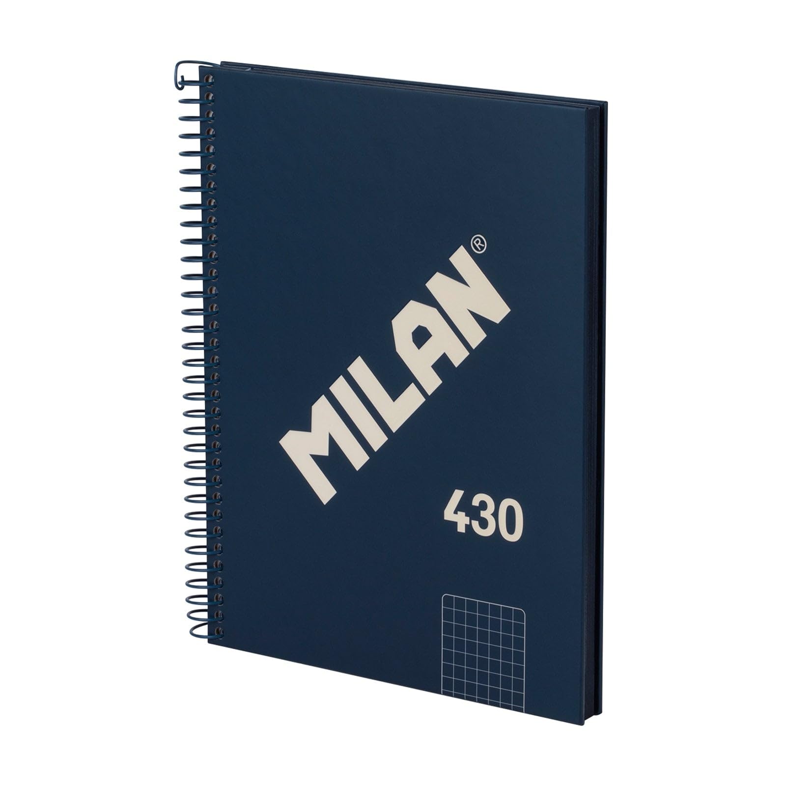 MILAN® A5 Hardcover Notebook 5x5mm Squared 80 Sheets 95gsm Collection 430 Blue
