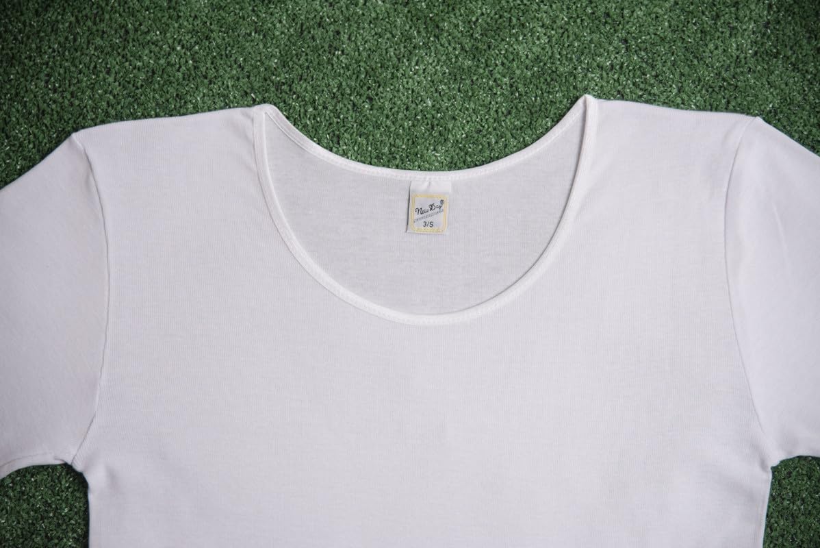 New Day intimo eccezionale – Pack de 3 Camisetas Interiores para Mujer de Manga Corta en 100% algodón Ligero con Encaje de macramé o Ribete Satinado, Made in Italy