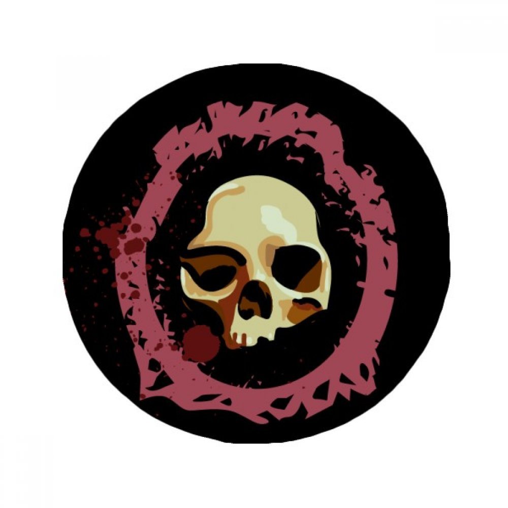 Tapis skull Halloween rond multicolore de 60cm, idée cadeau originale