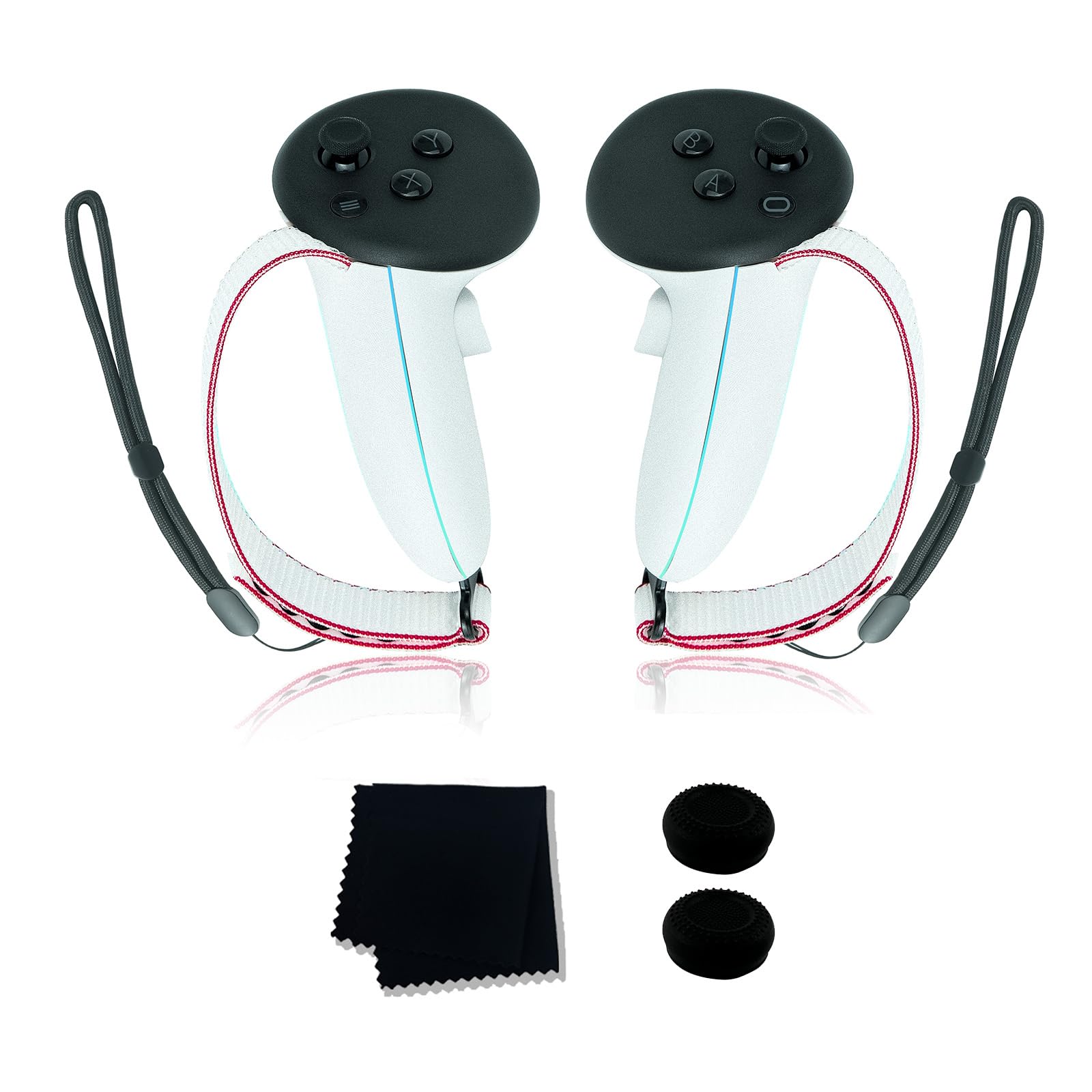Juego de accesorios VR para Meta Quest 3 Accesorios Incluidos Correa de Mano Trenzada Ajustable, Paño de Limpieza de Gafas, Cubierta de Batería Reemplazable, Hebilla de Metal