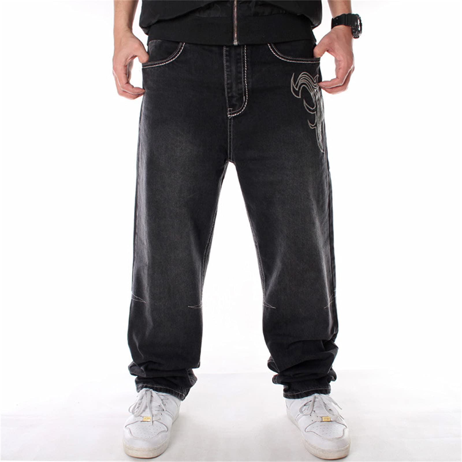 WFEI Uomini Street Dance Hiphop Jeans Fashion Losed Board Denim Pants Gull Maschio Rap Hip Hop Jeans Pantaloni