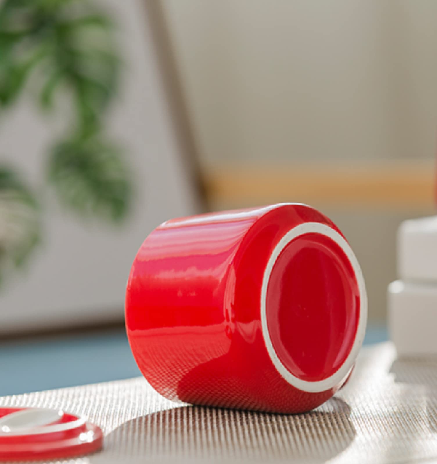 Tazza da caffè in ceramica fatta a mano Tazza rossa Albero Cartone animato 3D Tazza da tè tridimensionale Tazza da caffè in ceramica Tazza Regalo per ufficio e casa