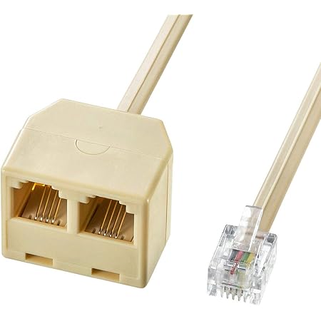 Amazon サンワサプライ 電話延長分配ケーブル Rj 11オス メス 2 6極4芯仕様 2m Tel Y9 2k2 サンワサプライ モジュラケーブル