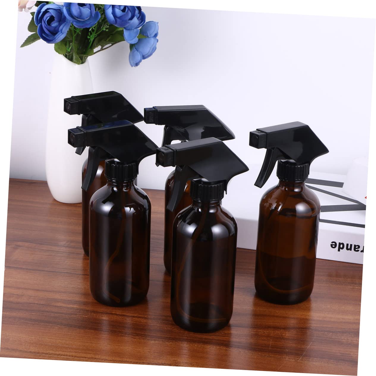 Healeved Braune Glas Sprühflaschen 250ml Nachfüllbar und Einfach zu Bedienen 4 Stück für Aromatherapie und Reinigungsprodukte