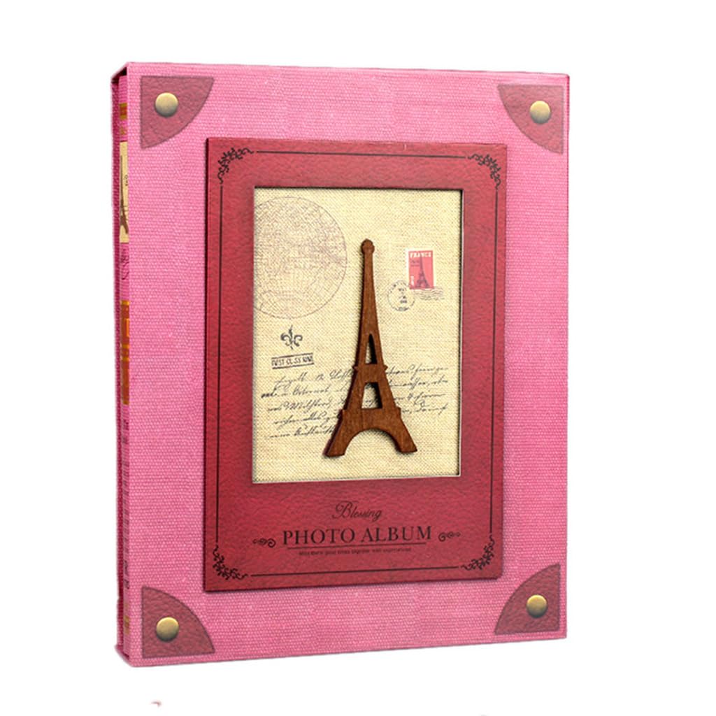 Albums photo de couverture de papier vintage, album photo de scrapbooking interstitiel avec boîte, livre d'album pour le cadeau de Noël d'anniversaire d'amis